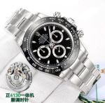 Clean Factory ROLEX Daytona 904L Steel 4130 Movement Black Wrist Watch